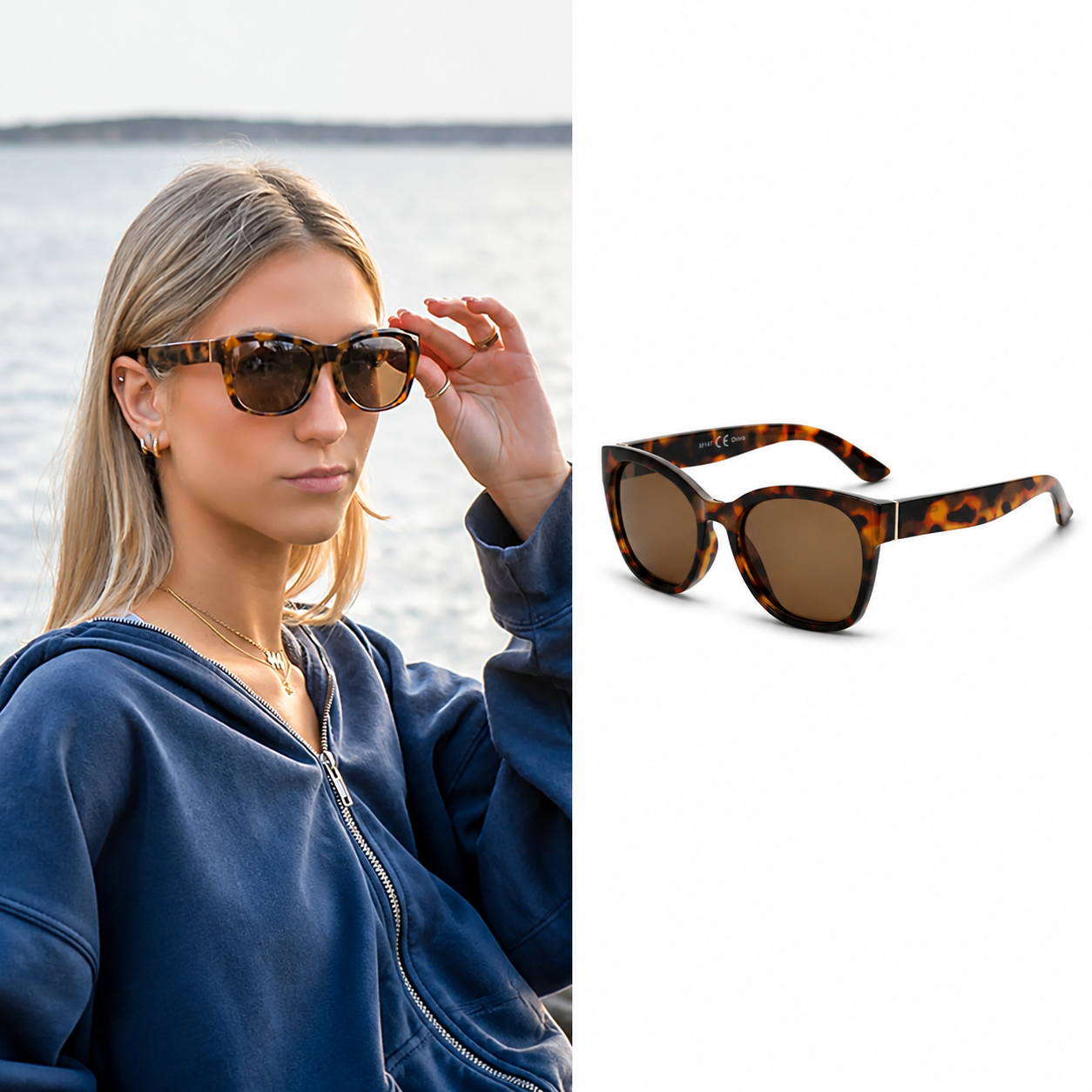 Valeria | Óculos de Sol Cat-Eye Oversized Polarizados UV400