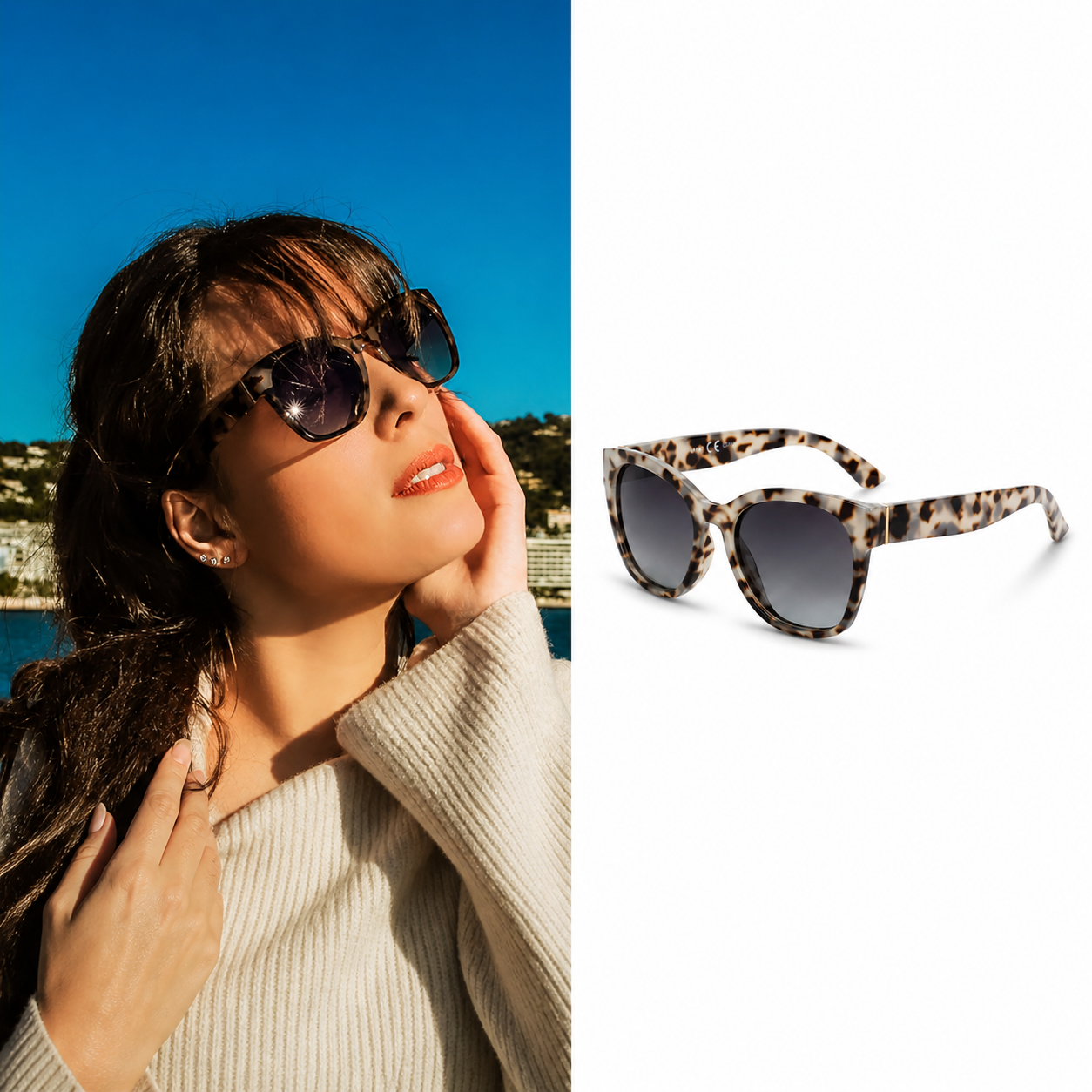 Valeria | Óculos de Sol Cat-Eye Oversized Polarizados UV400