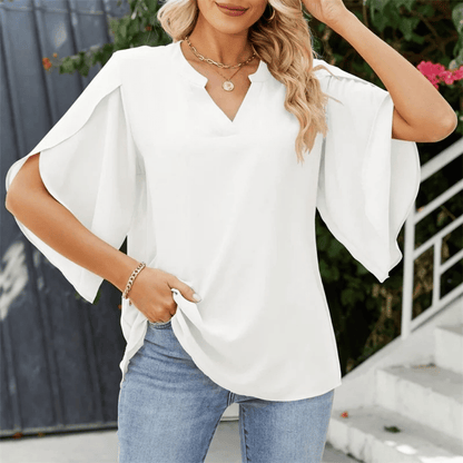 Vera | Blusa Manga Evasê Decote V Solta