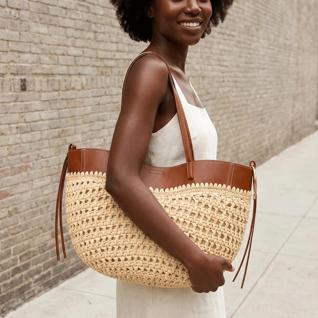 Vespera | Bolso Tote de Rafia Trenzada Beach Chic