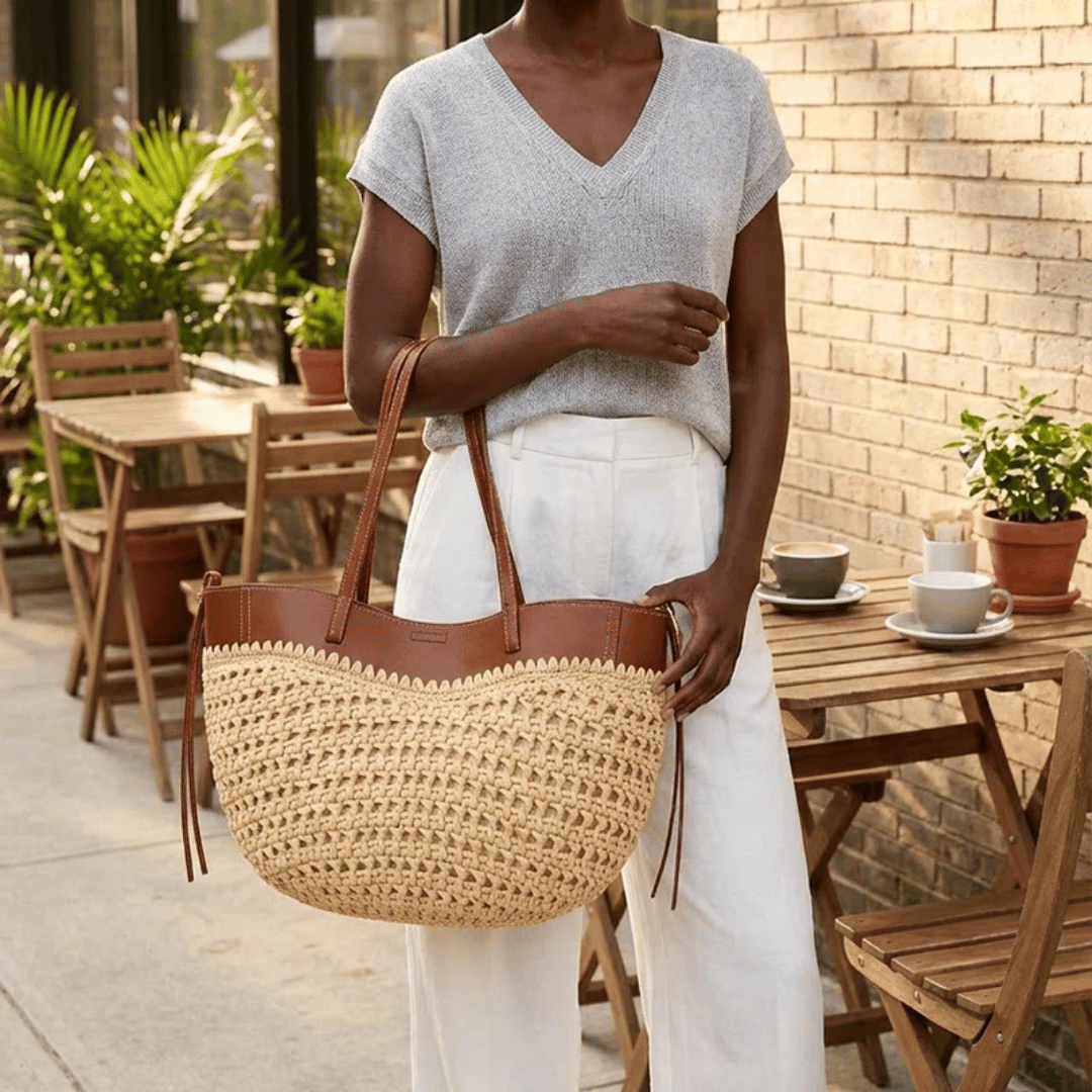 Vespera | Bolso Tote de Rafia Trenzada Beach Chic