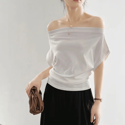 Zelie | Blusa Canoa Ombro a Ombro Manga Curta