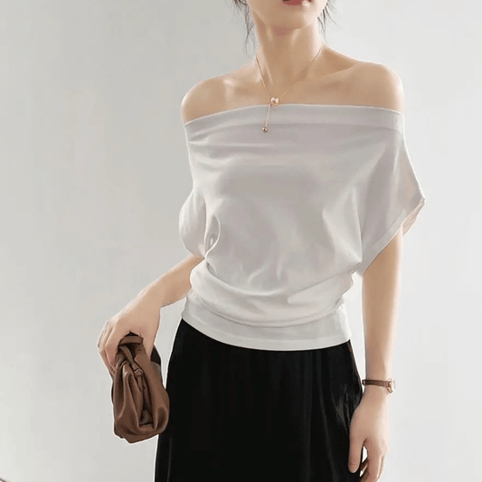 Zelie | Blusa Canoa Ombro a Ombro Manga Curta