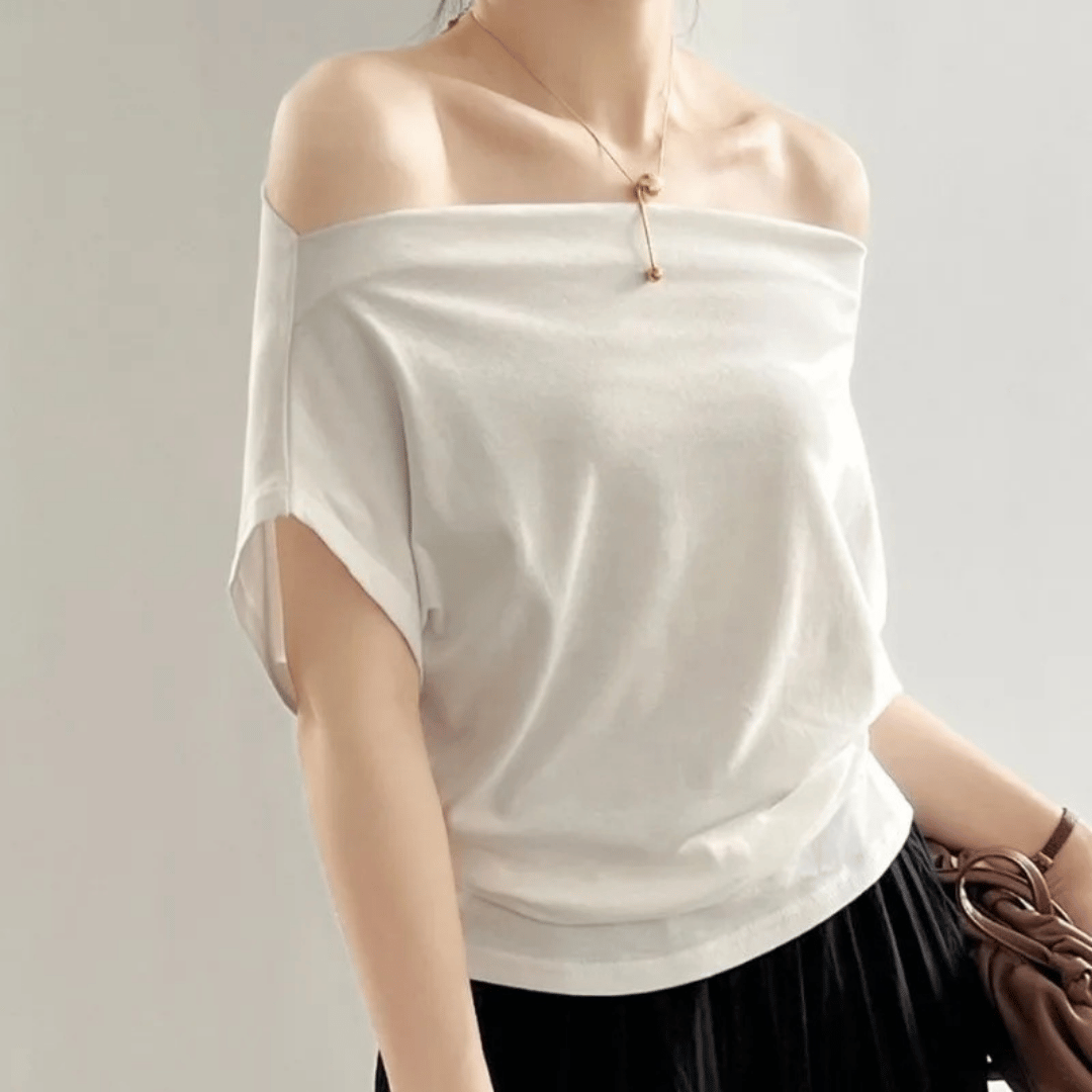 Zelie | Blusa Canoa Ombro a Ombro Manga Curta