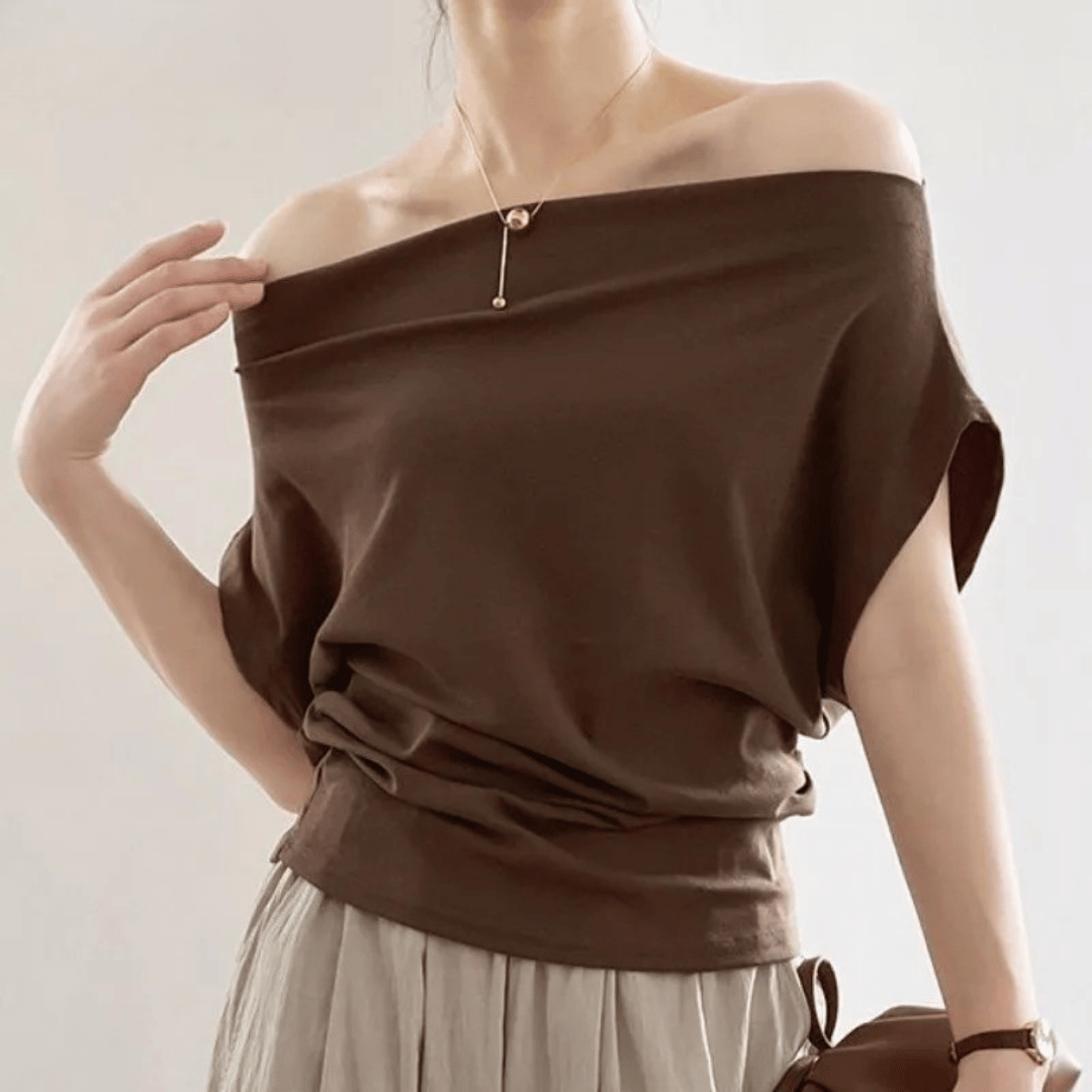 Zelie | Blusa Canoa Ombro a Ombro Manga Curta