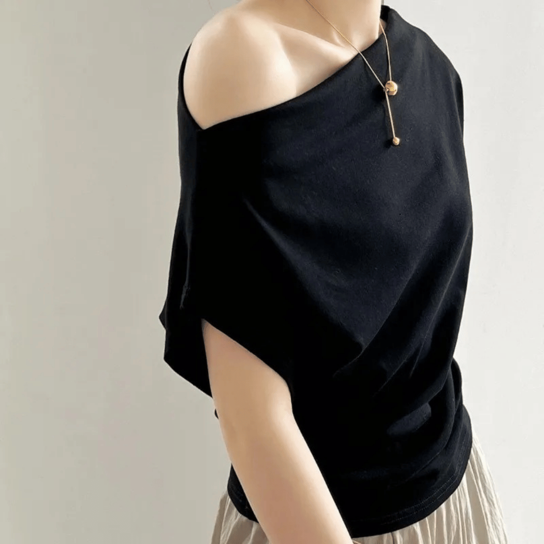 Zelie | Blusa Canoa Ombro a Ombro Manga Curta