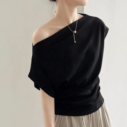 Zelie | Blusa Canoa Ombro a Ombro Manga Curta